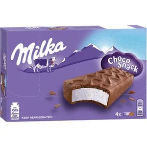 Snack de Bizcocho de Cacao con Dos Capas de Galleta y Crema de Leche Fresca Pack 4 Milka