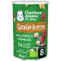 Snack de Cereal y Frambuesa Gerber, Lata 35 G