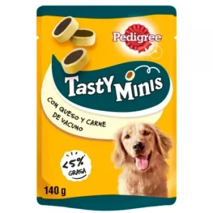 Snack de Vacuno y Queso para Perro Pedigree Tasty Mini 140 G.