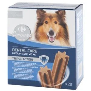 Snack Dental para Perro Mediano Grande Carrefour 28 Unidades 720 G.