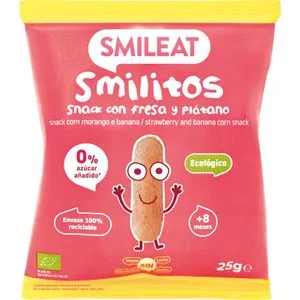 Snack Fresa Plátano Smilitos 25 Gr