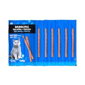 Snack Gato Barritas Compy de Salmón y Trucha 0.05 KG
