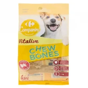 Snack Hueso de Masticar para Perro Mini Vitalive Chew Bones Carrefour Companino 4 Ud