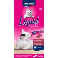 Snack Líquido Pate Biotina para Gato Vitakraft, Caja 6 Uds