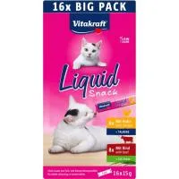 Snack Líquido de Pollo-ternera para Gato Vitakraft, Caja 16 Uds