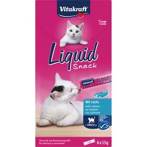 Snack Liquido Gatos Salmón Omega 3 6 X 15 Gr