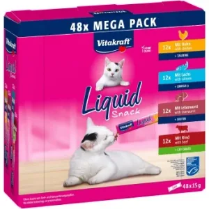 Snack Líquido Mega Pack para Gato Vitakraft 48x15 G.