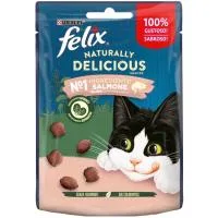 Snack Natural Delicious de Salmón para Gato Félix, Bolsa 50 G