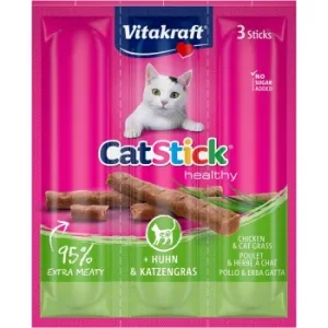 Snack Stick Mini Pollo con Hierba para Gato Adulto Cat Stick Vitakraft 3x18g.
