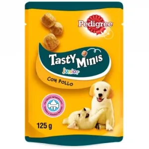 Snacks de Pollo para Perros Cachorros Pedigree Tasty Minis Junior 125 G.