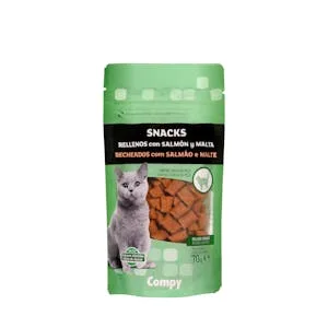Snacks Gato Rellenos con Salmón y Malta Compy 0.07 KG