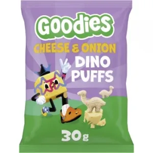 Snacks Infantil Queso y Cebolla Dino Puffs Goodies 30 G.