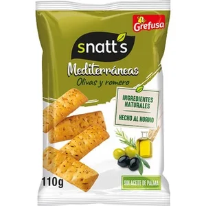 Snacks Mediterráneas con Olivas y Romero sin Aceite de Palma Snatt's