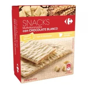 Snacks Multivitaminados con Chocolate Blanco Carrefour 200 G.