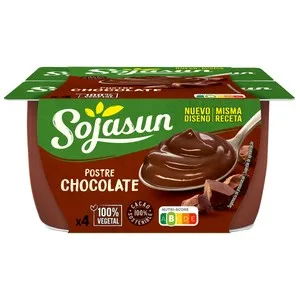 Sojasun Especialidad de Soja con Sabor a Chocolate, Elaborado con Cacao 100% Sostenible 4 X 100 G. 400 G