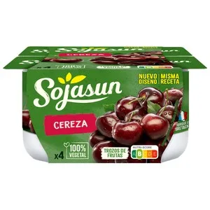 Sojasun Especialidad de Soja con Trocitos de Cerezas  4 X 100 G. 400 G