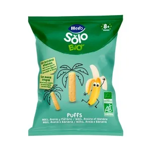 Hero Solo Bio Snacks Infantiles de Maiz, Avena y Plátano Ecológicos, a Partir de 8 Meses 25 G.