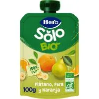 Sólo Fruta Eco de Pera-plátano-naranja Hero, Doypack 100 G
