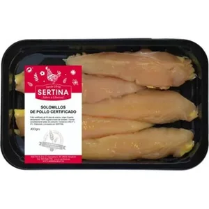 Solomillo de Pollo Certificado 5 Unidades Peso Aproximado  Sertina 500 G