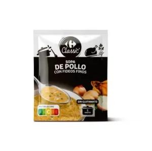 Sopa de Pollo con Fideos Classic Carrefour 80 G.