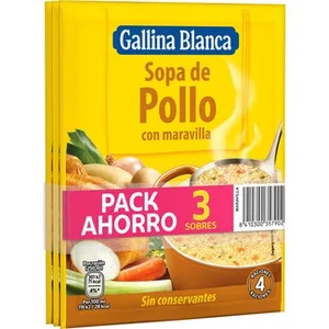 Sopa de Pollo y Maravilla Pack 3  Gallina Blanca 80 G
