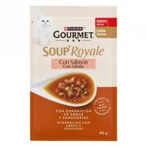 Sopa Líquida con Salmón para Gato Soup Royale Purina Gourmet 45 G