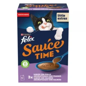 Sopa Líquida Sabor Pollo y Salmón para Gato Purina Felix 6x40 G