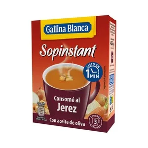 Gallina Blanca Sopinstant Consomé al Jerez con Picatostes 3 Uds. 15,5 G. 59 G
