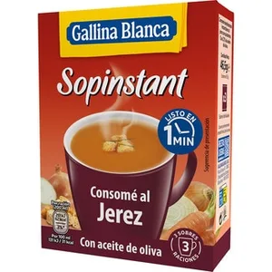 Sopinstant Consomé al Jerez con Picatostes Gallina Blanca