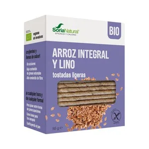 Soria Natural Bioi Tostadas Ligeras de Arroz Integral y Lino 85 G. 100 G