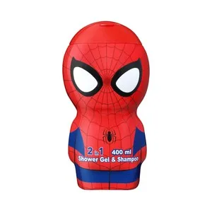 Spiderman Gel para Baño o Ducha y Champú con un 90% de Ingredientes de Origen Natural Spiderman 400 Ml.