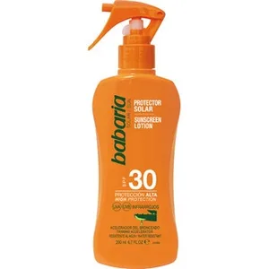 Spray Protector Aloe Vera Spf-30 Aclerador del Bronceado Resistente al Agua Babaria