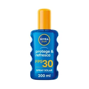 Nivea Sun Protege & Refresca Protector Solar en Spray, con Acción Refrescanmte y FPS 30 (alta) 200 Ml.