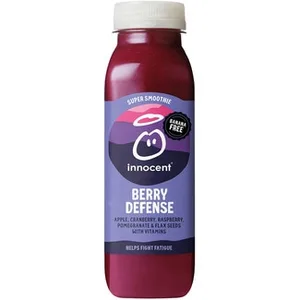 Súper Smoothie Berry Defense Manzana, Arándano, Frambuesa, Granada y Semillas  de Lino con Vitaminas Botella 300 Ml Innocent