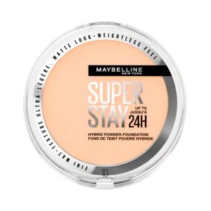 Maybelline Super Stay Híbrido 24h  Tono 10 Base de Maquillaje en Polvo de Alta Cobertura con Acabado Mate.