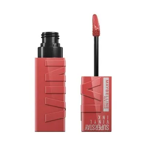 Maybelline  Superstay Vinyl Ink  Tono 015 Peachy  Lápiz de Labios en Tinta Líquida con Acabado Efecto Vinilo.