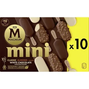 Mini Helados Surtidos Classico Almendras y Blanco sin Gluten 10 Unidades Magnum