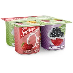 Sveltesse Yogur Desnatado (0% Materia Grasa) con Trozos de Fruta y Stevia Duo 0% 4 X 120 G. 480 G