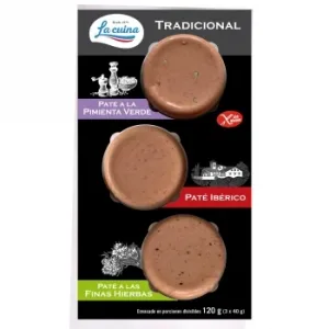 Tabla de Patés Gourmet Tradicional la Cuina sin Gluten Pack de 3 Unidades de 40 G