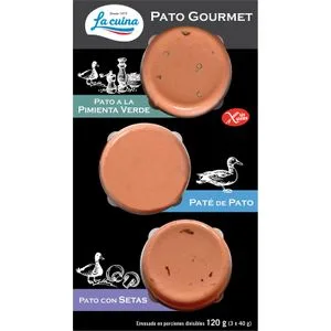 Tabla Pato Gourmet Pimienta Verde- Setas 3 X 40 Gr