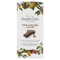 Tableta Chocolate 70% Cacao con Nibs 85g