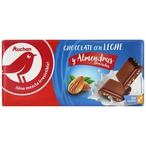 Producto Alcampo Tableta de Chocolate con Leche y Almendras Troceadas 150 G.