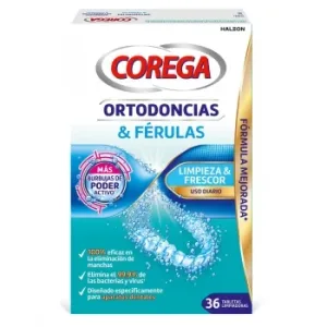 Tabletas Limpiadoras para Ortodoncias y Férulas Corega 36 Ud.