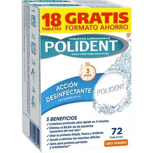 Tabletas Limpiadoras para Prótesis Dentales Acción Desinfectante con Oxígeno Activo Polident