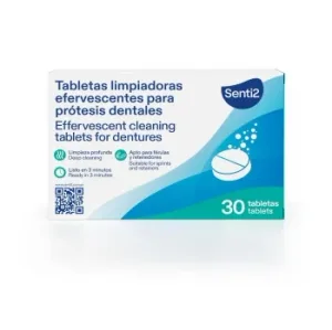 Tabletas Limpiadoras Prótesis 3 en 1 Senti2 30 Ud.