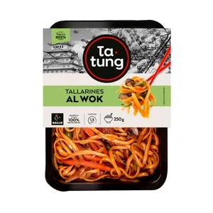 Ta-tung Tallarines al Wok, Listos para Calentar y Comer 250 G.