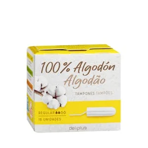 Tampones Regular Deliplus 100% Algodón 18 UD