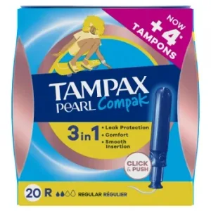 Tampones Regular Pearl Compak Tampax 20 Ud