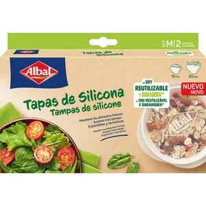 Tapa de Silicona Set 2 Tamaños 15 Cm - 20 Cm  Albal 2 Unidades
