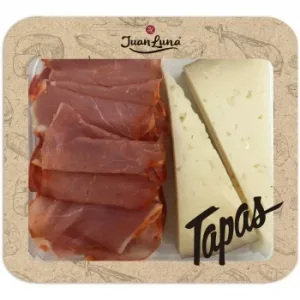 Tapas de Queso de Mezcla Ibérico Curado y Lomo Curado Juan Luna 90 G.